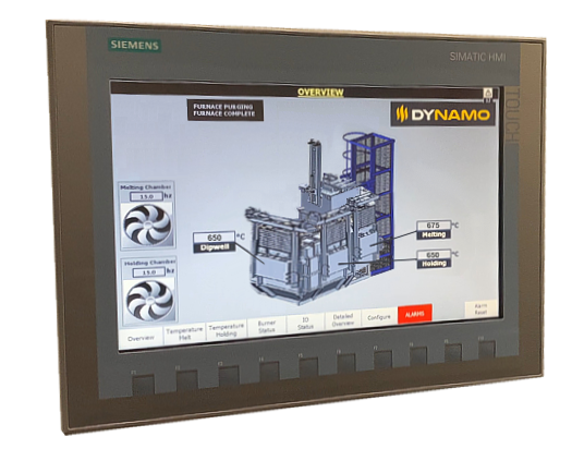 Pantalla HMI del horno de fusión basculante tipo stack