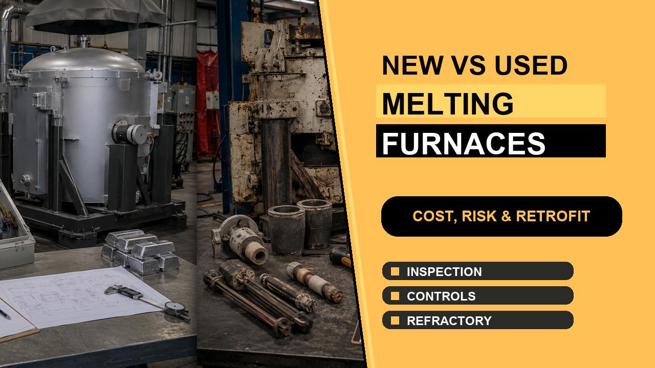 Feature image for Dynamo blog post about new vs used industrial melting furnaces cost risk and retrofit limits